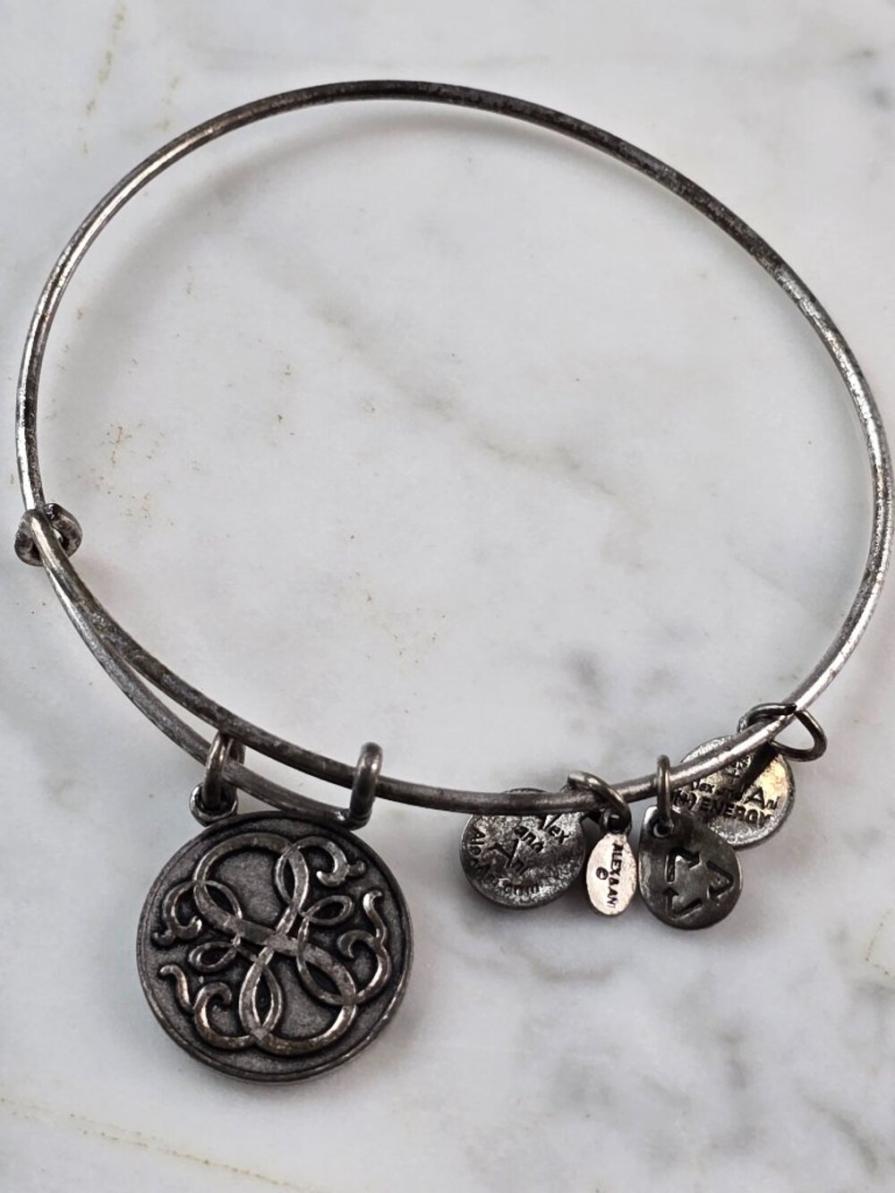 Womens Vintage Estate Alex & Ani Path of Life Symbol Charm Bracelet  E4098